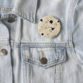 Schwarzer Kosmischer Zuckerschädel Button (Beispiel)