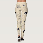 Schwarzer Kosmischer Zuckerschädel Leggings (Rückseite)