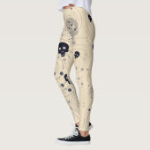 Schwarzer Kosmischer Zuckerschädel Leggings (Links)