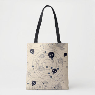 Schwarzer Kosmischer Zuckerschädel Tasche