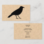 Schwarzer Krähen-Vogel auf einem Pergament-Muster Visitenkarte (Vorne/Hinten)