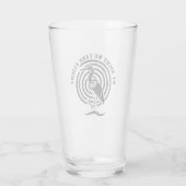 Schwarzer Kranich Stehend in der Silhouette Wasser Glas (Rückseite)
