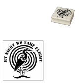 Schwarzer Kranich Stehend in der Silhouette Wasser Gummistempel (Stempel)