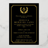 Schwarzer Krankenpfleger Asclepius + Laurel Wreath Folieneinladung (Vorderseite)