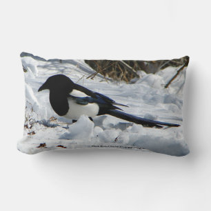 Schwarzer Kraut Rocky Mountain Magpie Lumbalkissen Lendenkissen