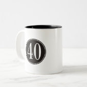 Schwarzer Kreis #40 Zweifarbige Tasse (Vorderseite Links)