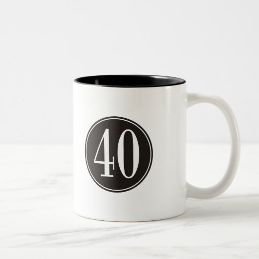 Schwarzer Kreis #40 Zweifarbige Tasse (Rechts)