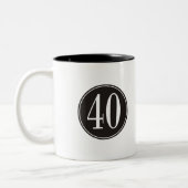 Schwarzer Kreis #40 Zweifarbige Tasse (Links)