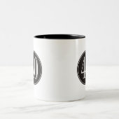 Schwarzer Kreis #40 Zweifarbige Tasse (Mittel)