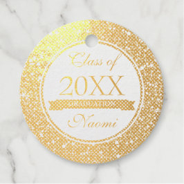 Schwarzer Kreis aus Gold und Weiß-Glitzer Geschenkanhänger