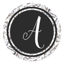 Schwarzer Kreis des Winterschnees - Circle Sticker