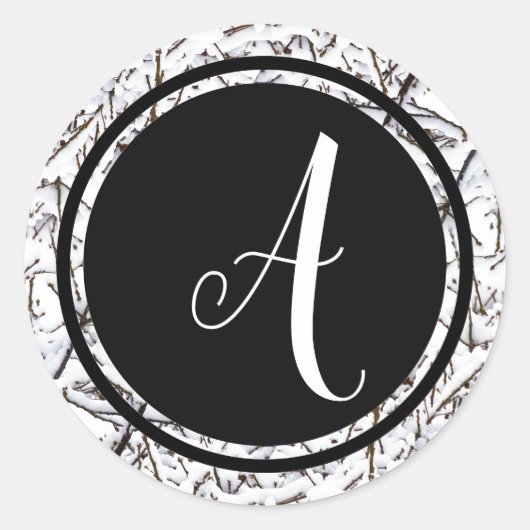 Schwarzer Kreis des Winterschnees - Circle Sticker (Vorderseite)
