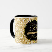 Schwarzer Kreis Gold Glitzer Tasse (Vorderseite Links)