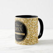 Schwarzer Kreis Gold Glitzer Tasse (VorderseiteRechts)