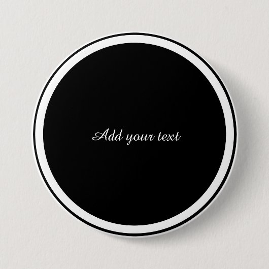 Schwarzer Kreis mit weißem Kreisrahmen TEMPLATE,  Button (Vorderseite)