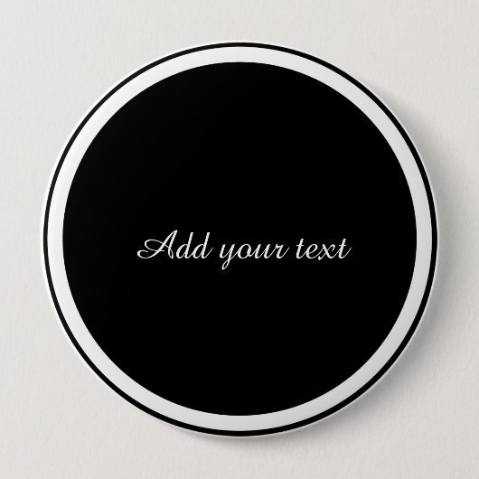 Schwarzer Kreis mit weißem Kreisrahmen TEMPLATE, Button (Vorderseite)