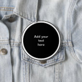 Schwarzer Kreis mit weißem Kreisrahmen VORLAGE, Button (Beispiel)