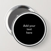 Schwarzer Kreis mit weißem Kreisrahmen VORLAGE, Button (Vorne & Hinten)