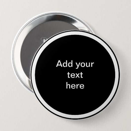 Schwarzer Kreis mit weißem Kreisrahmen VORLAGE,  Button (Vorne & Hinten)