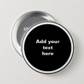 Schwarzer Kreis mit weißem Kreisrahmen VORLAGE, Button (Vorne & Hinten)