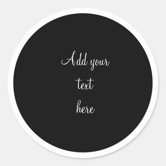 Schwarzer Kreis mit weißem Rahmen TEMPLATE, Cl Runder Aufkleber (Vorderseite)