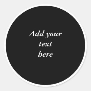 Schwarzer Kreis mit weißem Rahmen TEMPLATE, Runder Aufkleber