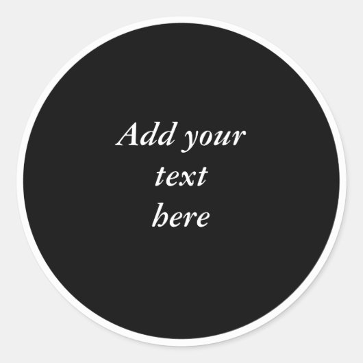 Schwarzer Kreis mit weißem Rahmen TEMPLATE, Runder Aufkleber (Vorderseite)