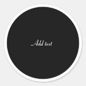 Schwarzer Kreis mit weißem Rahmen TEMPLATE, Runder Aufkleber (Vorderseite)