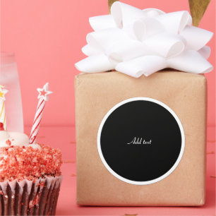 Schwarzer Kreis mit weißem Rahmen TEMPLATE, Runder Aufkleber