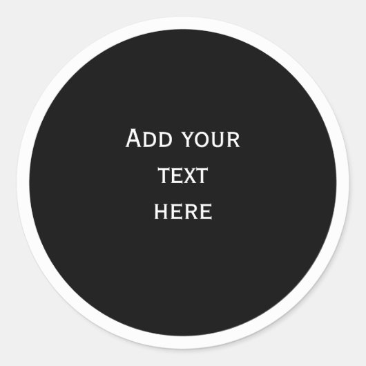 Schwarzer Kreis mit weißem Rahmen TEMPLATE, Runder Aufkleber (Vorderseite)