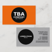 Schwarzer Kreis - Orange Visitenkarte (Vorne/Hinten)