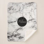 Schwarzer Kreis und Schwarz-weißer Marmorstein Sherpadecke (Vorderseite)