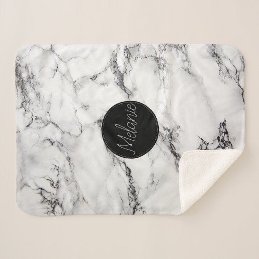 Schwarzer Kreis und Schwarz-weißer Marmorstein Sherpadecke (Vorderseite (Horizontal))