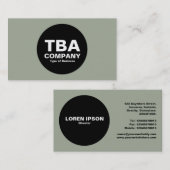 Schwarzer Kreis - Warmes Grau Visitenkarte (Vorne/Hinten)