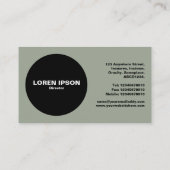 Schwarzer Kreis - Warmes Grau Visitenkarte (Rückseite)