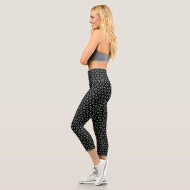 Schwarzer Kreislauf Delikatesse Hoher Waisenkorb Capri Leggings