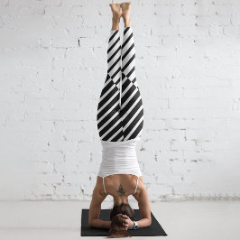 Schwarzer Kreuzstreifen Capri Leggings