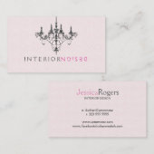 Schwarzer Kronleuchter - Rosa Hintergrund Räume De Visitenkarte (Vorne/Hinten)