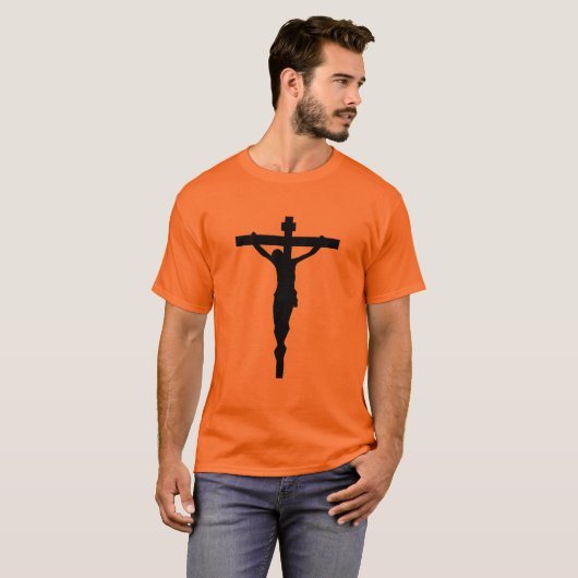 Schwarzer Kruzifix-T - Shirt christlicher (Vorne ganz)