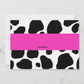 Schwarzer Kuh-Druck u. Pink-Band-Einladung Einladung (Rückseite)