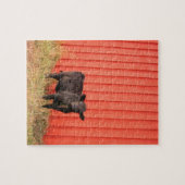 Schwarzer Kuh Roter Stall Puzzle (Horizontal)