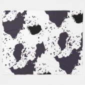 Schwarzer Kuhdruck Fleecedecke (Vorderseite (Horizontal))