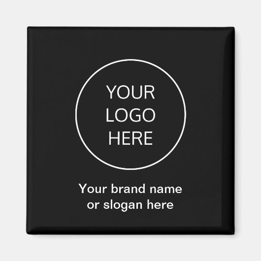 Schwarzer Kühlschrankmagnet für Firmenmarken (Vorne)