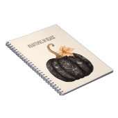 Schwarzer Kunstkürbis mit Spitzenmuster Notizblock (Rechte Seite)