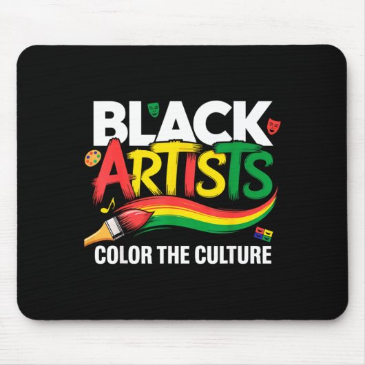Schwarzer Künstler färbt die Kultur Schwarze Gesch Mousepad (Vorne)