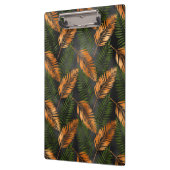 Schwarzer Kupfer Brown Palm Tree Leaf Glam Tropisc Klemmbrett (Links)
