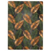 Schwarzer Kupfer Brown Palm Tree Leaf Glam Tropisc Klemmbrett (Rückseite)