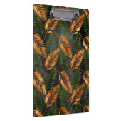 Schwarzer Kupfer Brown Palm Tree Leaf Glam Tropisc Klemmbrett (Rechts)