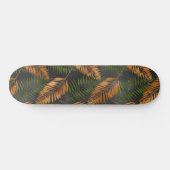 Schwarzer Kupfer Brown Palm Tree Leaf Glam Tropisc Skateboard (Horizontal)