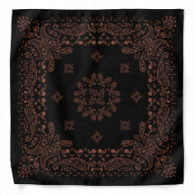 Schwarzer Kupfer Paisley Bandana